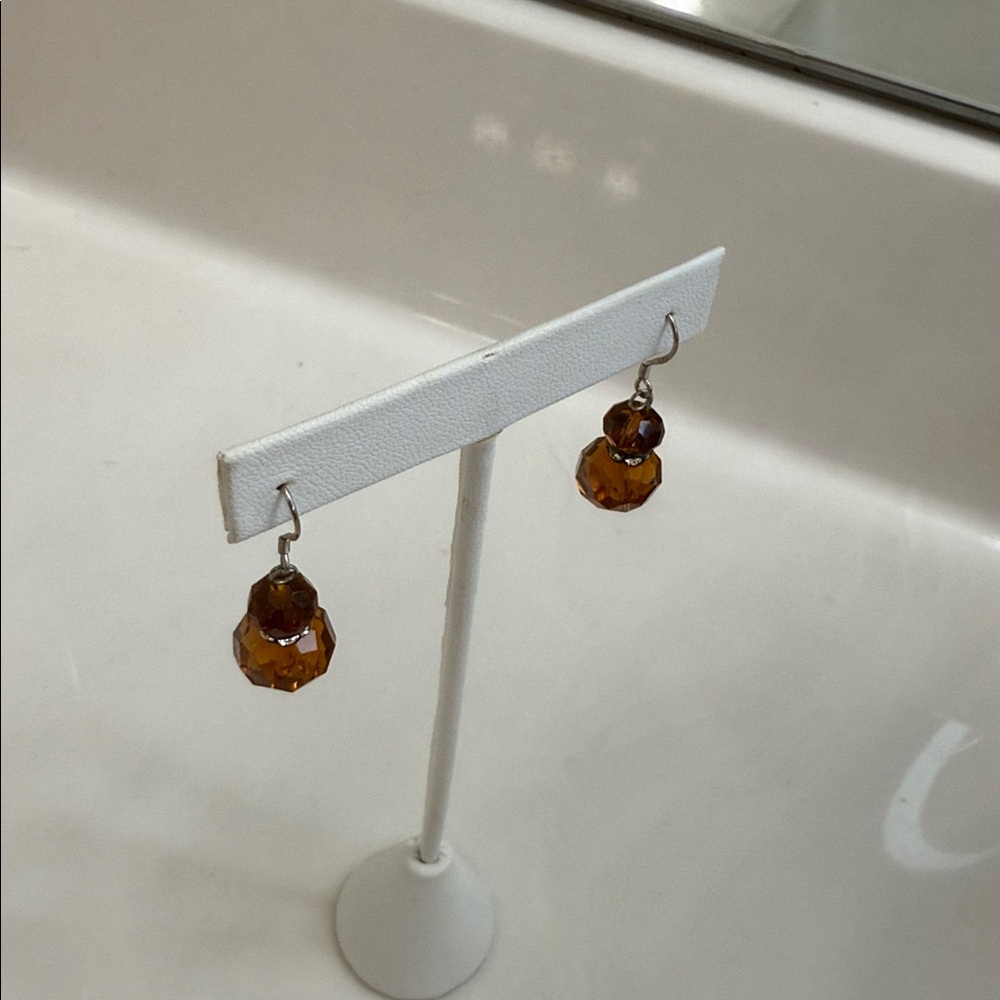 Elegant Brown Dangle Earrings